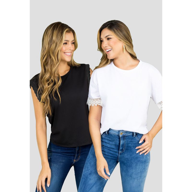 MARKETING PERSONAL - Blusa Paq X2 Mujer Bicolor Mp 110685