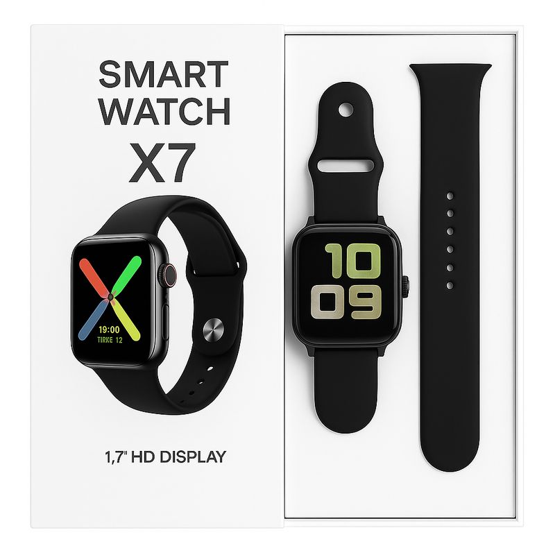 GENERICO - Reloj Inteligente X7 con Bluetooth y Monitor de Salud - Negro