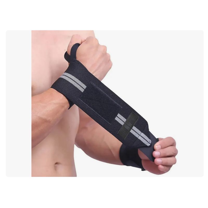 GENERICO - Kit X2 Muñequeras Levantamiento Pesas Straps Venda Protector