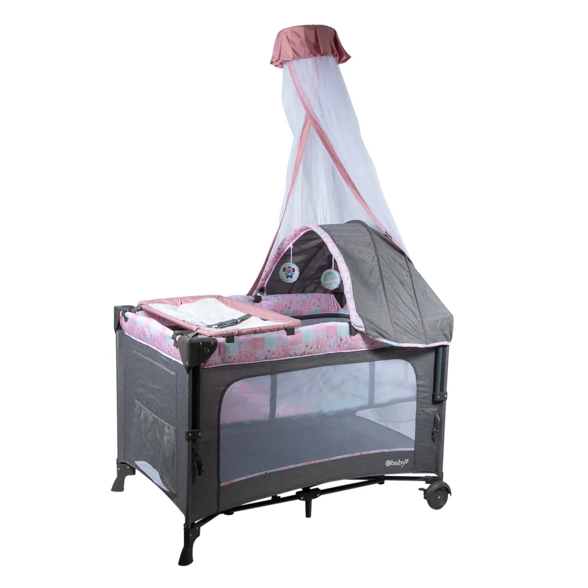 EBABY - Cuna Corral función Colecho DACORA ROSA  EB750-2