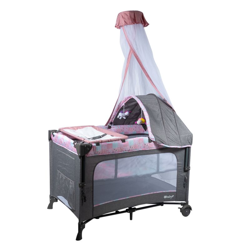 EBABY - Cuna Corral función Colecho DACORA ROSA  EB750-2