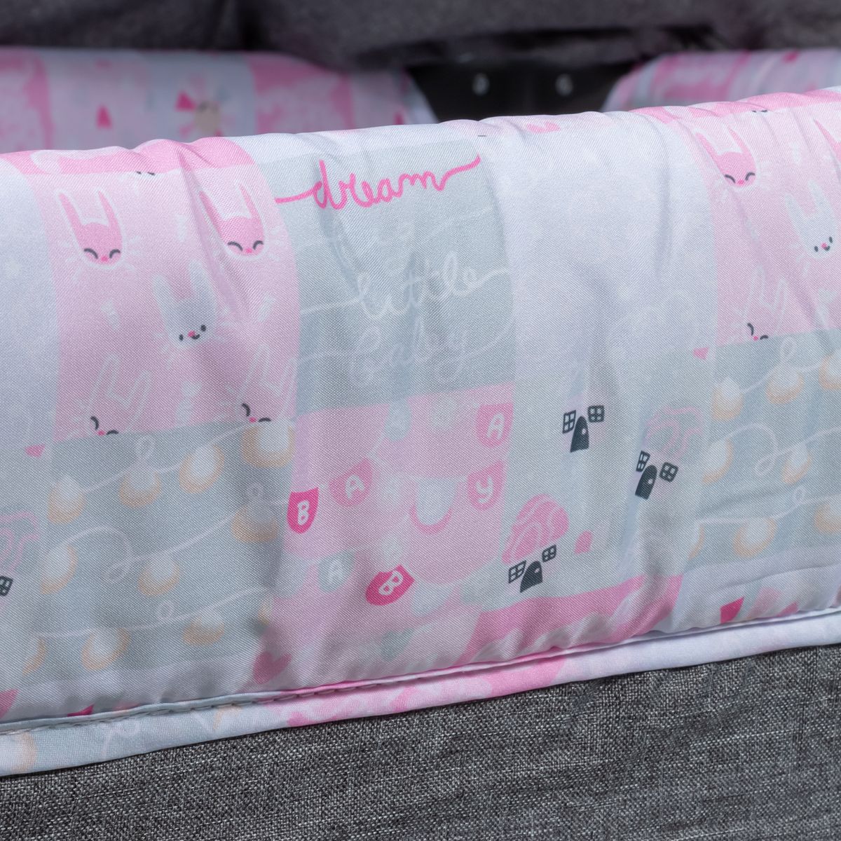 EBABY - Cuna Corral función Colecho DACORA GRIS ROSA  EB750-2