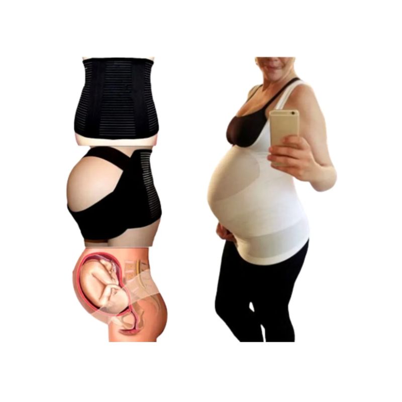 GENERICO - Banda Abdominal Para Embarazo Faja Beige