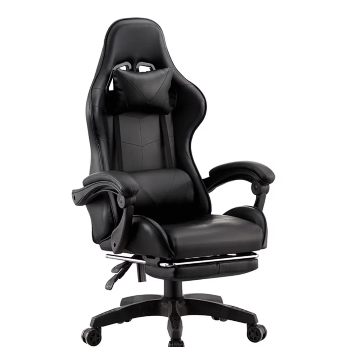 GENERICO - Silla Gamer Ergonomica Con Reposapies Color Negro
