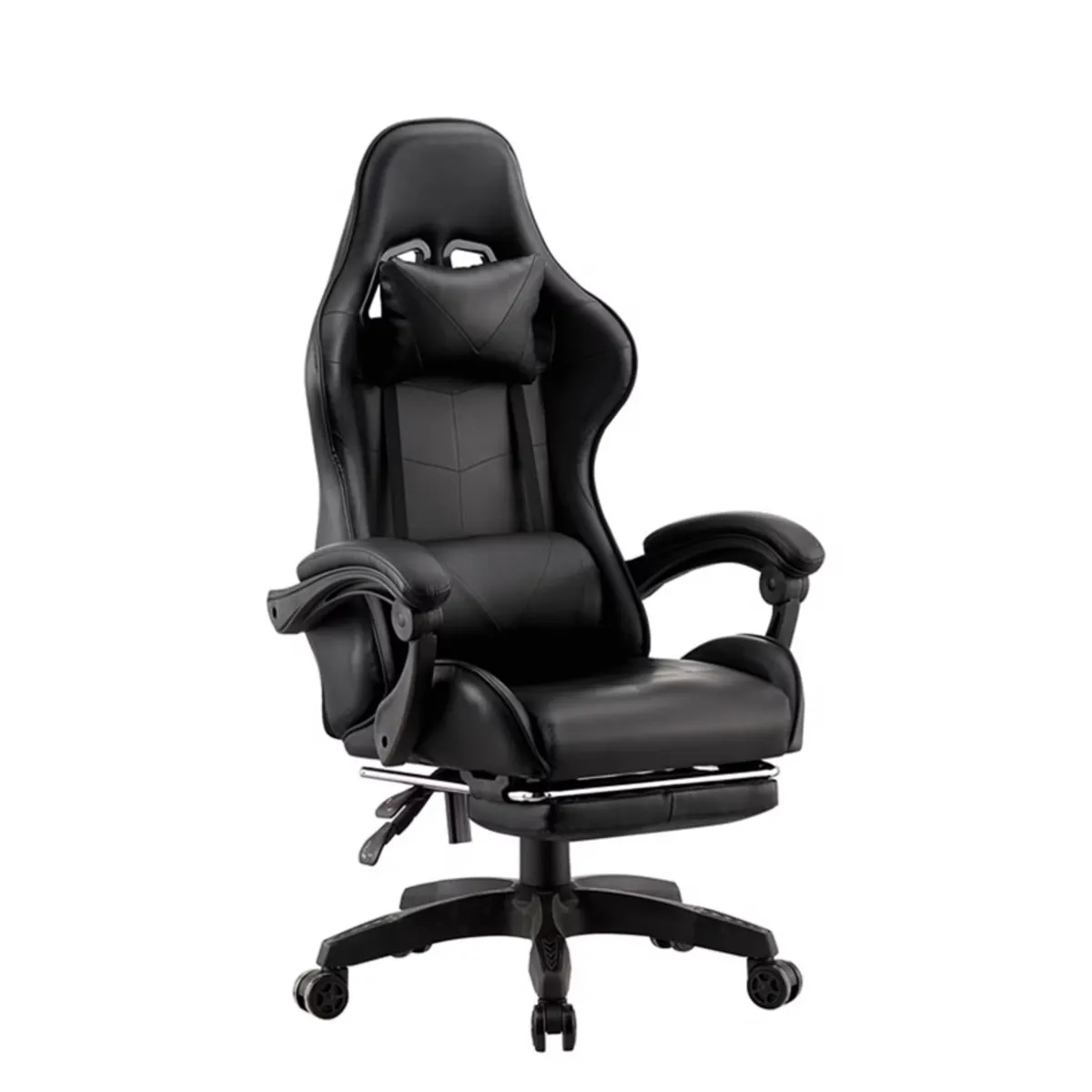 GENERICO - Silla Gamer Ergonomica Con Reposapies Color Negro