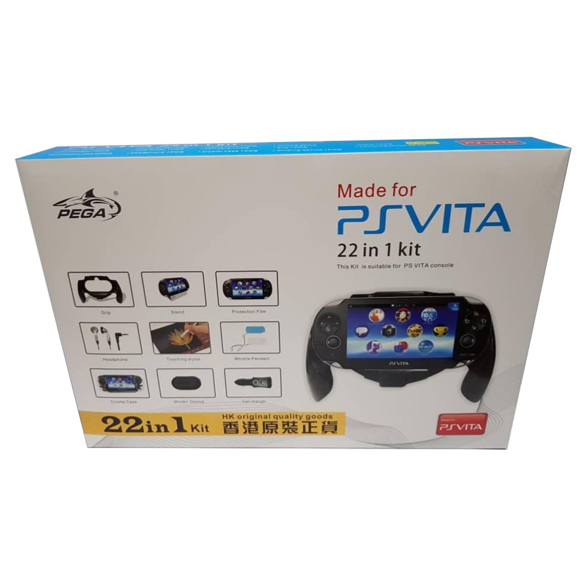 GENERICO - Set 22 en 1 Hand Grip / Protector Acrilico para Sony Ps Vita Fat 1000