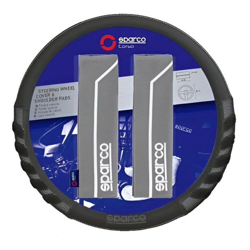 SPARCO - Cubre Volante PVC + Cubre Cinturon PES Gris Sparco SPS106GR