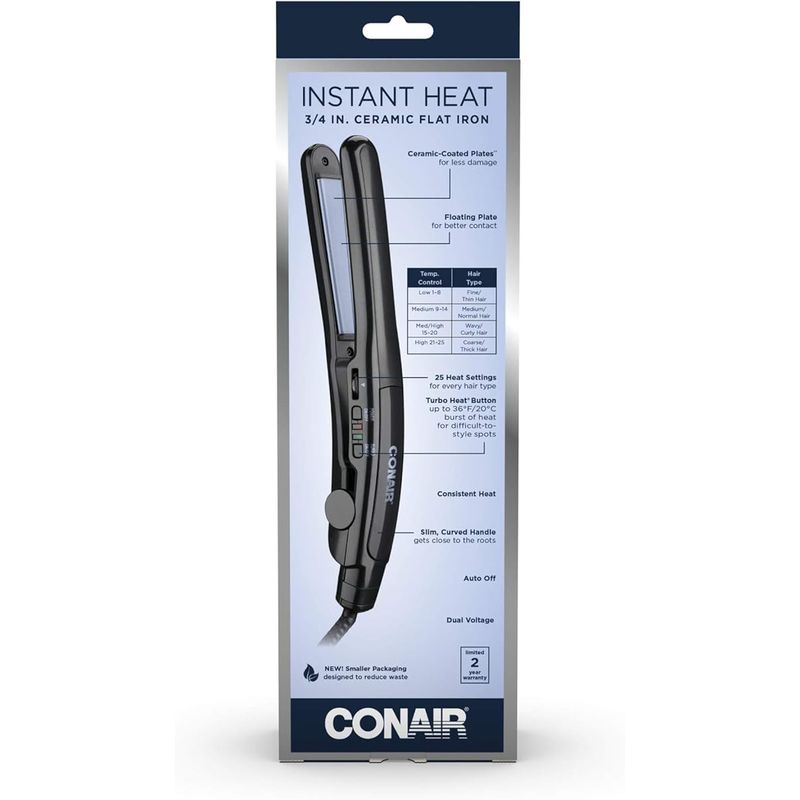 CONAIR - Plancha de pelo Conair cerámica 34 pulgadas calor instantáneo