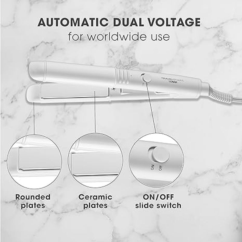 CONAIR - Plancha de pelo portátil Conair mini 12 cerámica Travel Smart