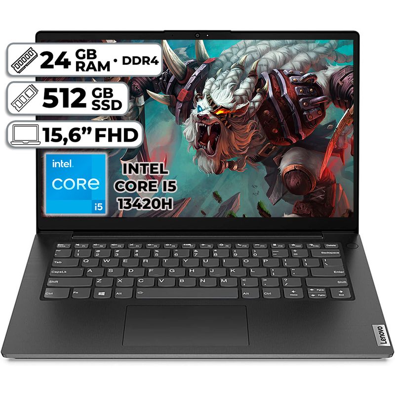 LENOVO - PORTÁTIL LENOVO V15 G4 INTEL CORE I5-13420H 24GB DDR4 512GB SSD 156 FHD