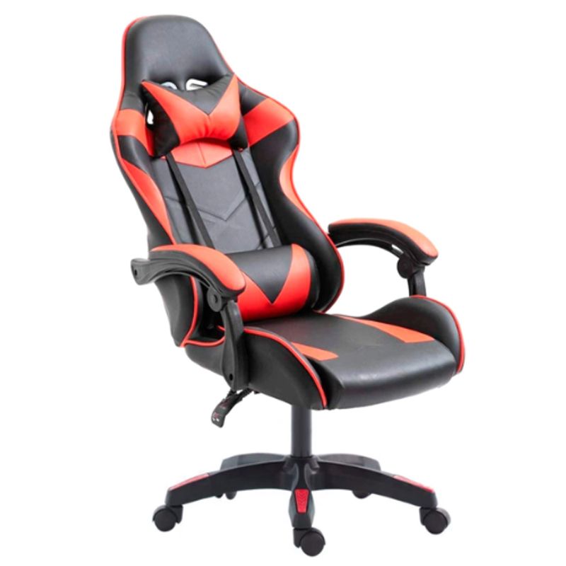GENERICO - Silla Gamer Ergonomica Color Negro Con Rojo