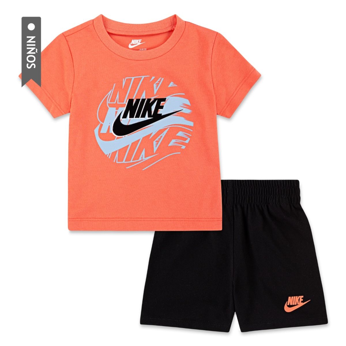 NIKE - Conjunto Nike B Nsw On The Move Jrsy Infantes-Naranja/Negro