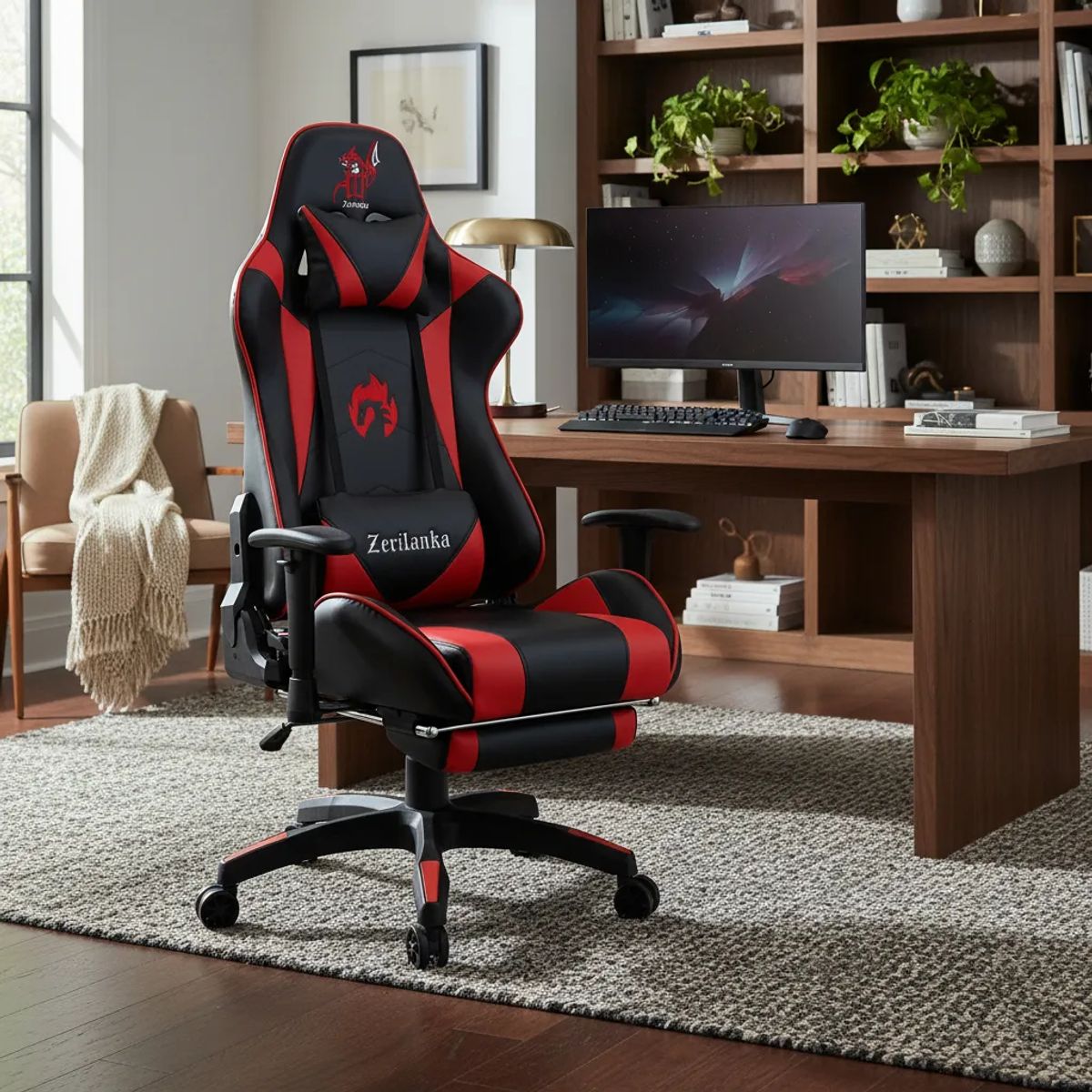 JYM - Silla Gamer Profesional Premium Cuero PU 170º Reclinable - Roja