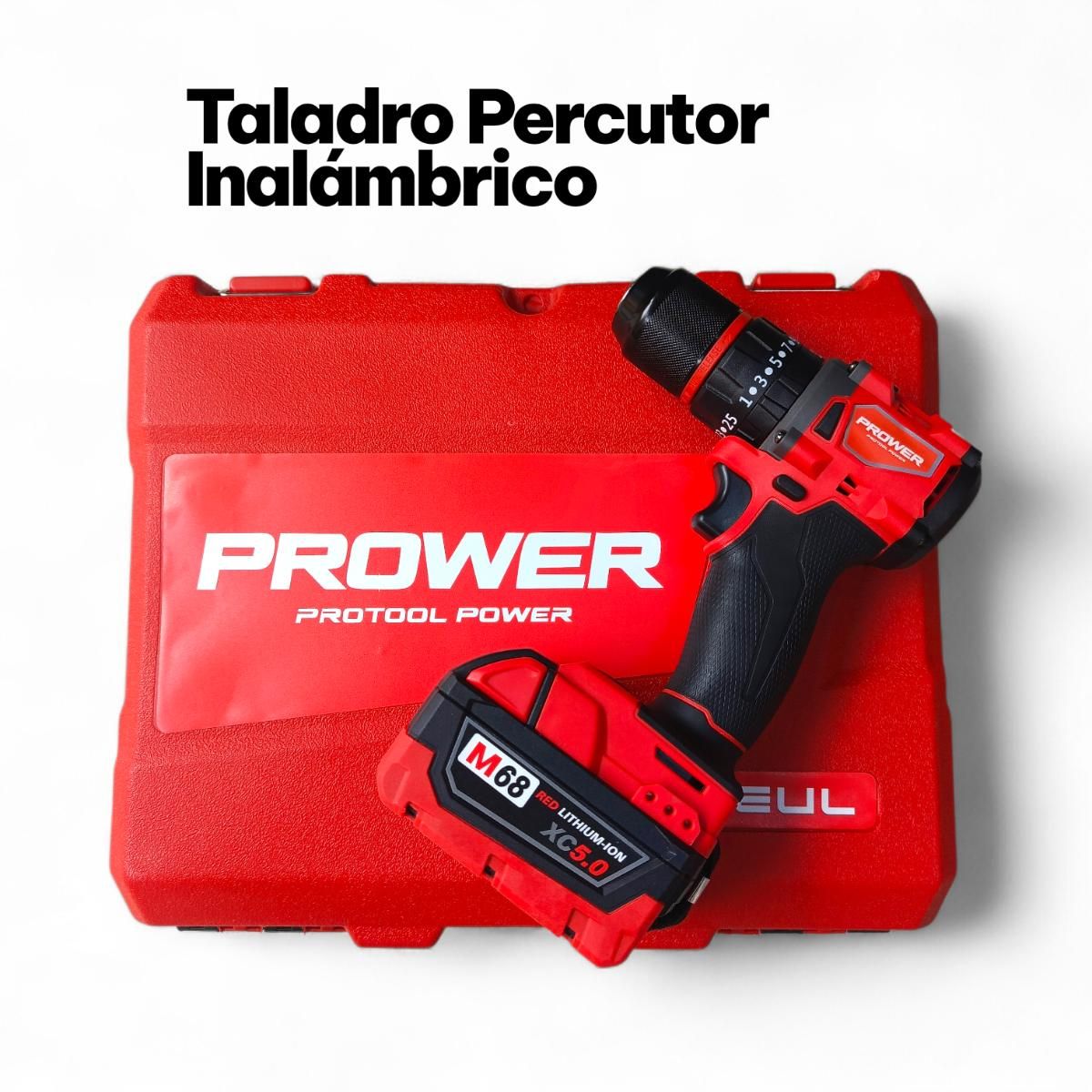 PROTOOL - Taladro Inalámbrico 12 Percutor 68v Profesional