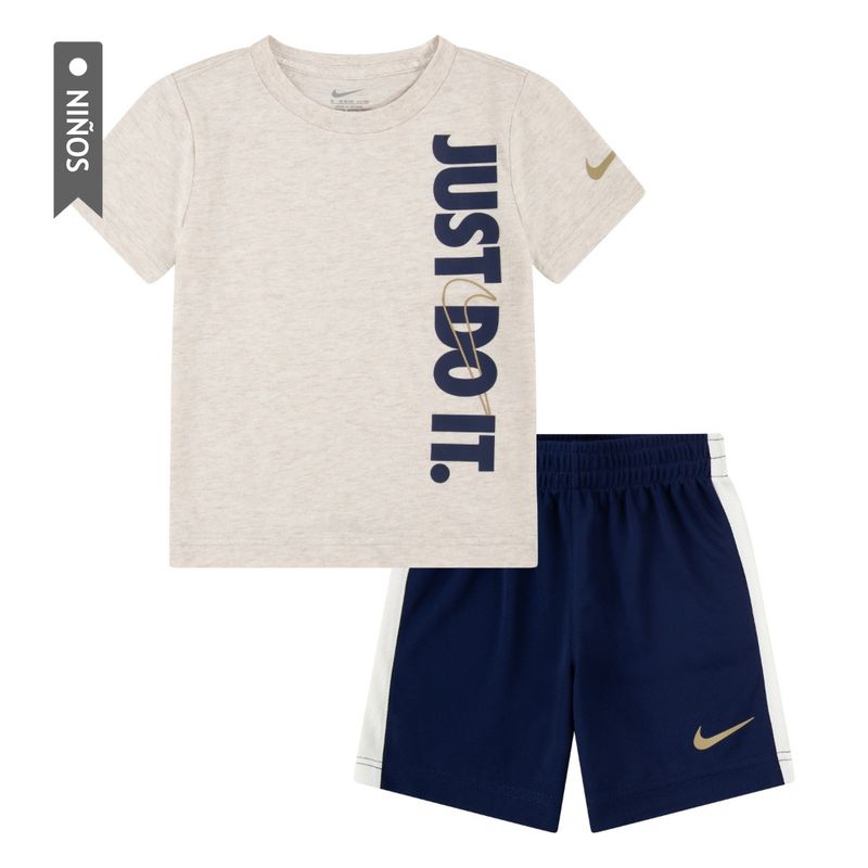 NIKE - Conjunto Nike Jdi Top And Short Set Niño-Beige/Azul
