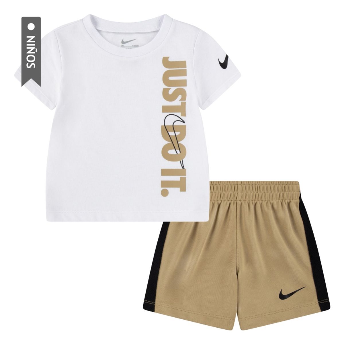 NIKE - Conjunto Nike Jdi Top And Short Set Infantes-Blanco/Café