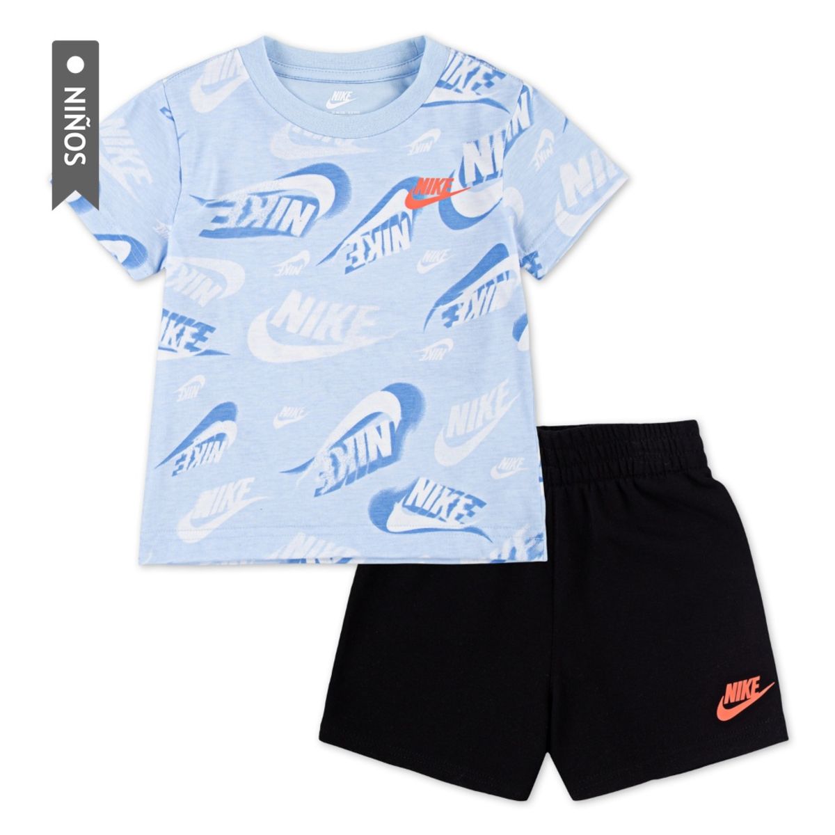 NIKE - Conjunto Nike B Nsw On The Move Aop Ft S Niño-Azul/Negro