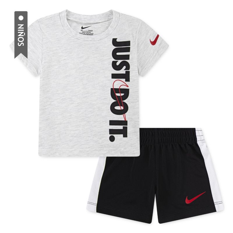 NIKE - Conjunto Nike Jdi Top And Short Set Infantes-Gris/Negro