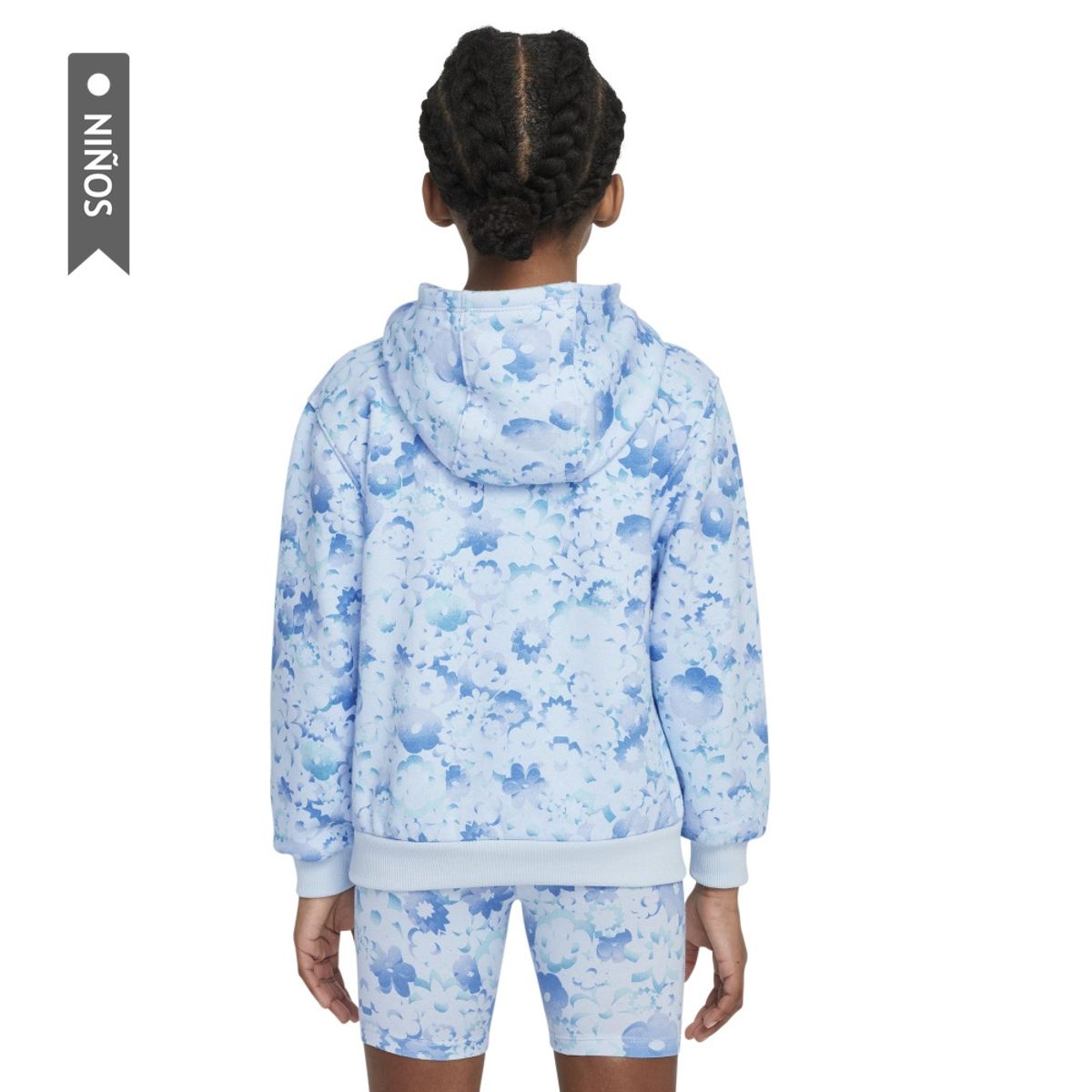 NIKE - Hoodie Nike Flow-Ral Aop Pull Over Hoo Niña-Celeste