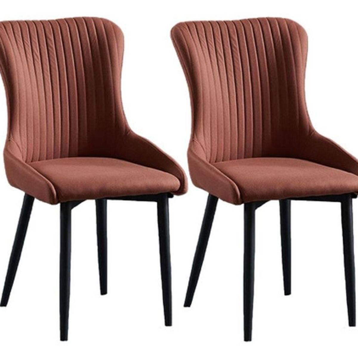 DIMATEX LEON - Set X2 Silla Decorativa Sala Comedor Dormitorio Refhans NegroRojo