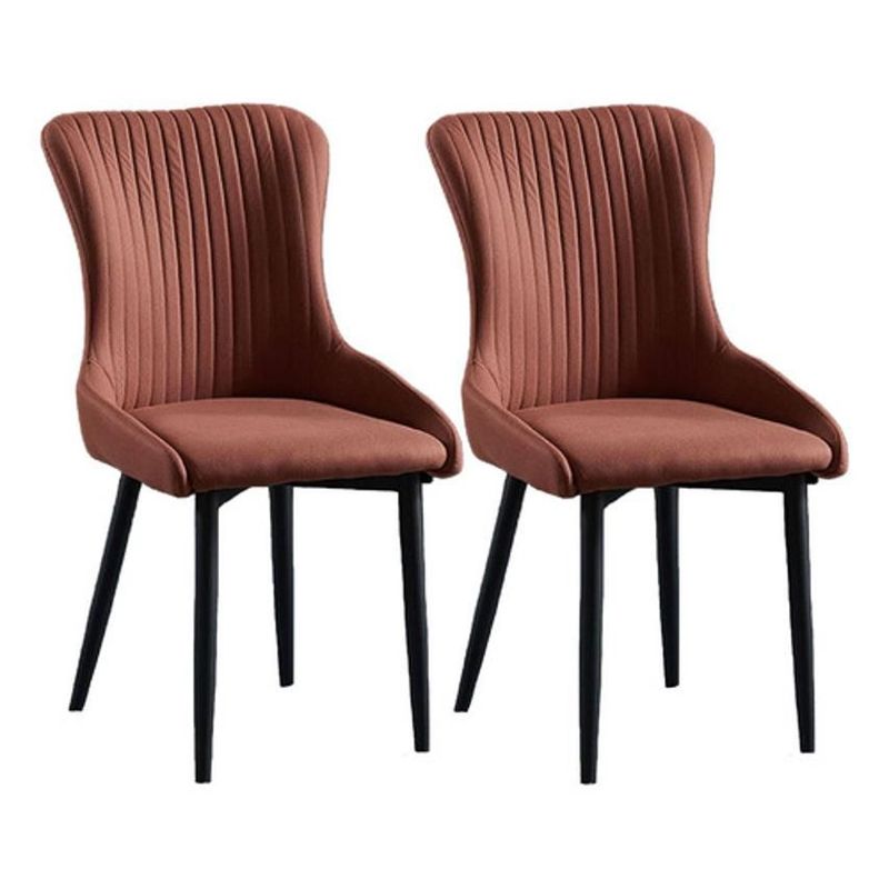 DIMATEX LEON - Set X2 Silla Decorativa Sala Comedor Dormitorio Refhans NegroRojo