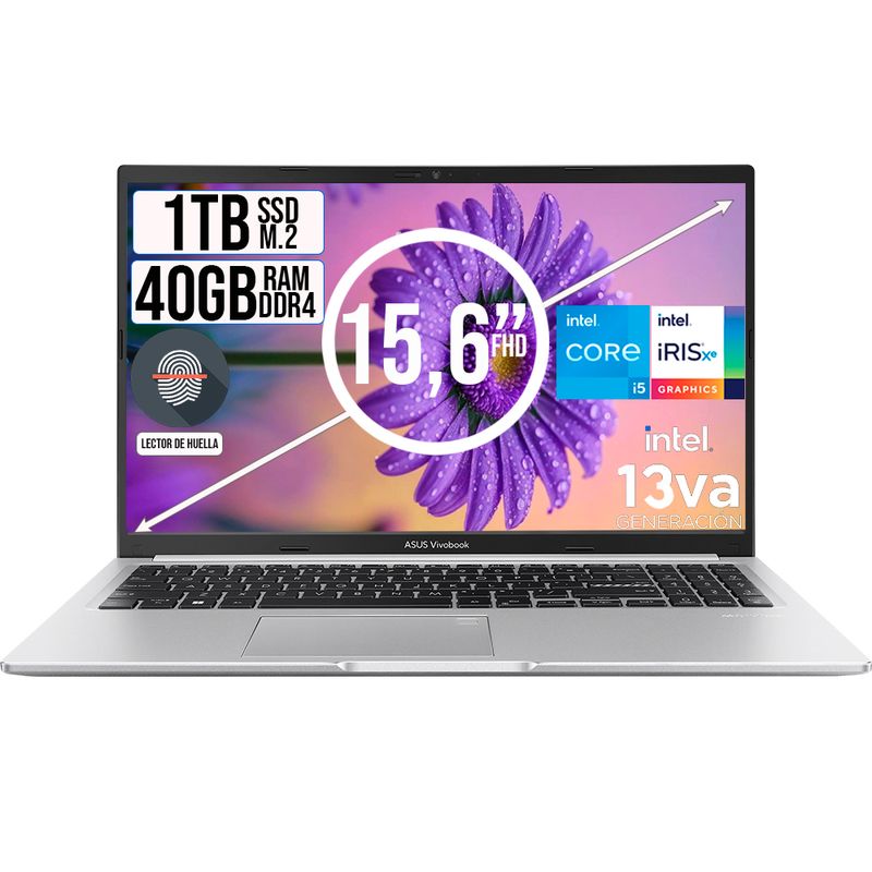ASUS - PORTATIL ASUS VIVOBOOK INTEL CORE I5-13420H SSD 1TB RAM 40GB LED 15,6