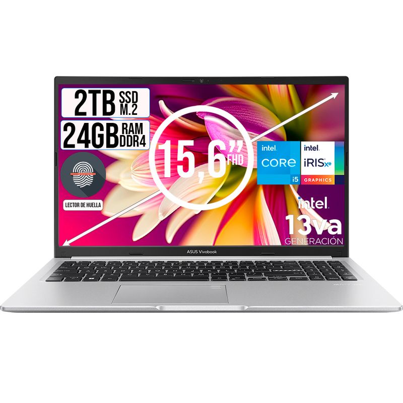 ASUS - PORTATIL ASUS VIVOBOOK INTEL CORE I5-13420H SSD 2TB RAM 24GB LED 15,6