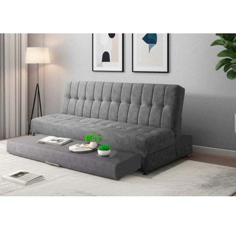GENERICO - Sofa cama  tarima Gregor, tela gris plata