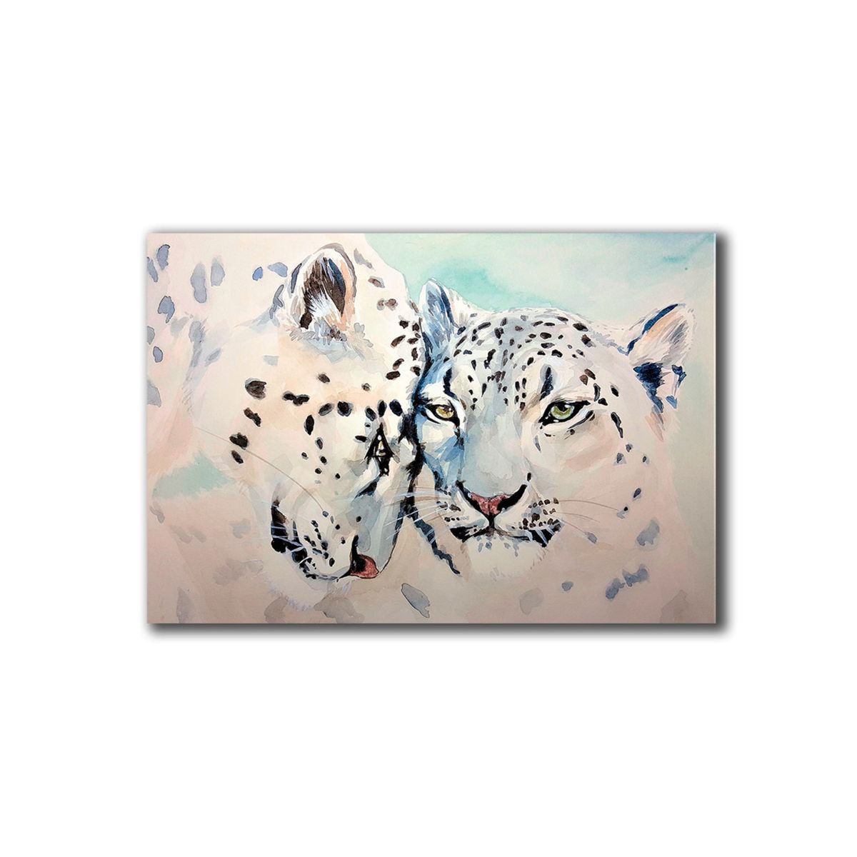 VENECIA - Cuadro Decorativo Leopardo Acuarela M 70x45 cm - impresion en Tela