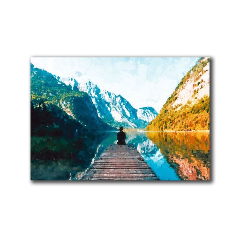 VENECIA - Cuadro Decorativo Oleo Muelle M 70x45 cm - impresion en Tela Poliester