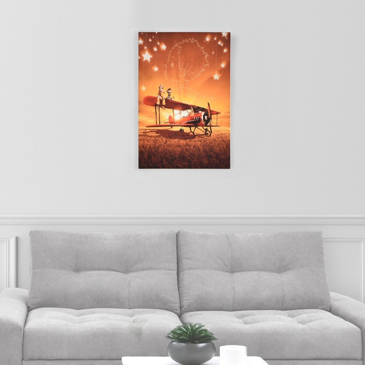 VENECIA - Cuadro Decorativo Avion Principito M 70x45 cm - impresion en Tela