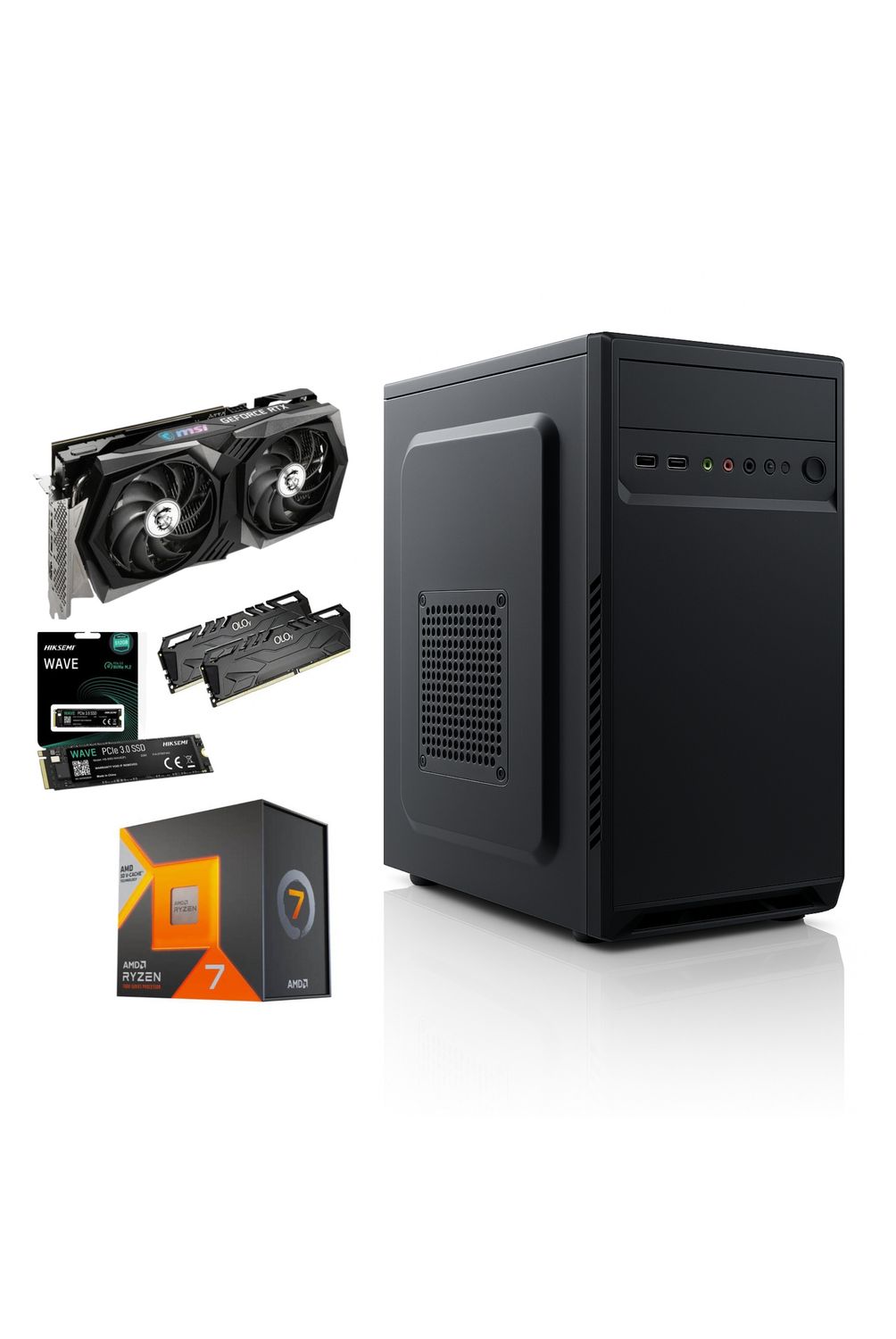 Pc Torre Gamer Cpu Ryzen 7 9700x 16ram 512 Ssd Rtx 4070 12gb Gama