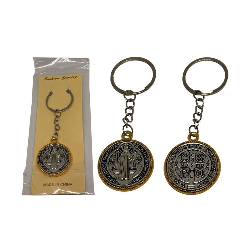 MAZUGI - Llaveros Católico X12 und De Medalla De San Benito Metálicos