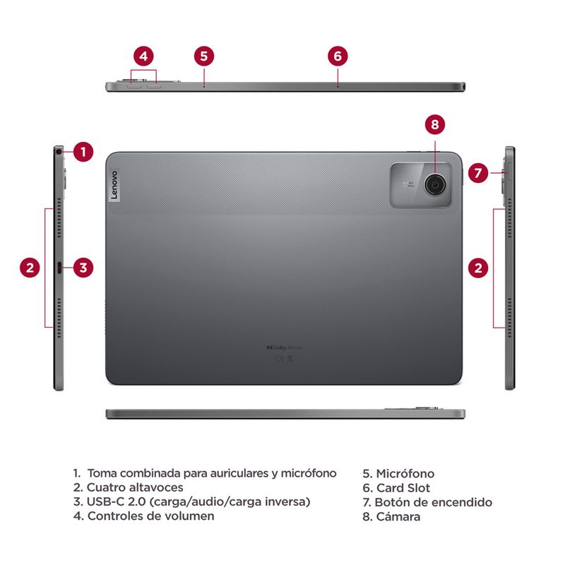 LENOVO - Tablet Lenovo M11 11" LTE, 8GB RAM, 128GB, Android 13 + Lápiz & Estuche – Gris
