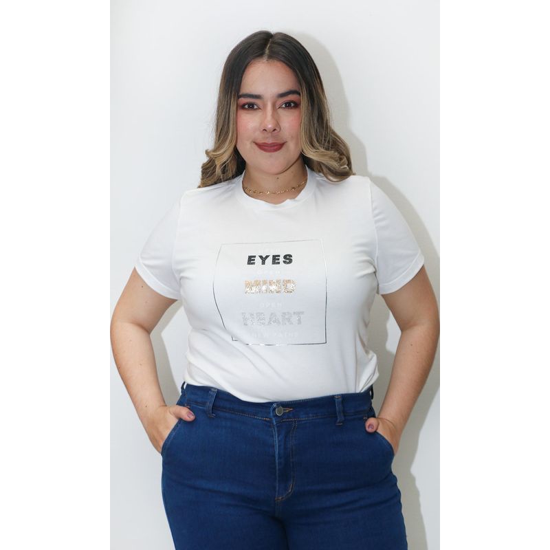 L Y H - Camiseta Para Mujer Manga Corta Blanco Marca L&H