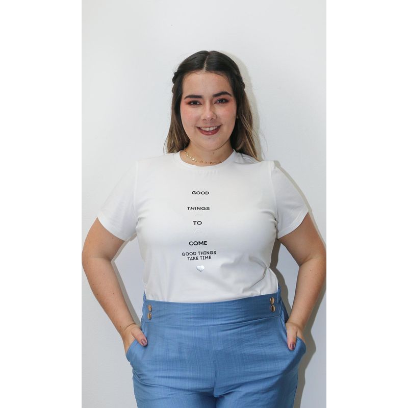 L Y H - Camiseta Para Mujer Manga Corta Blanco Marca L&H