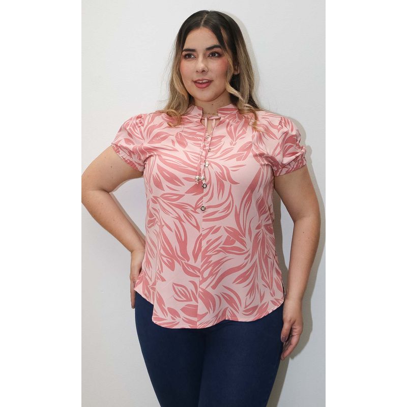 L Y H - Blusa Para Mujer Manga Corta Rosa Marca L&H