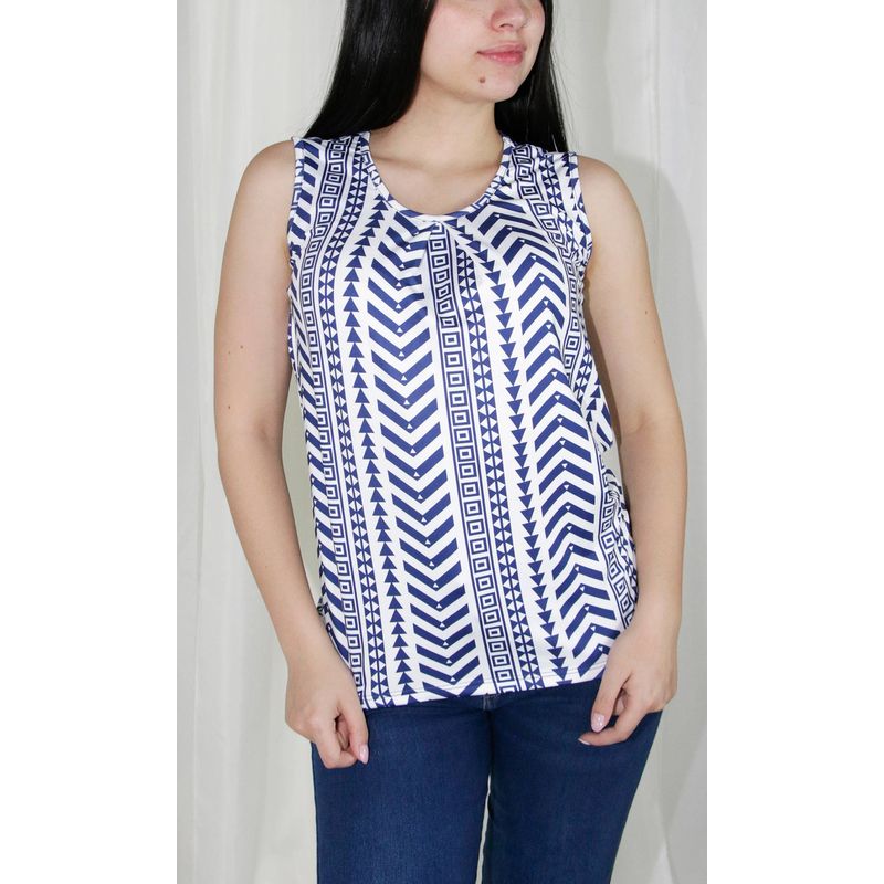 L Y H - Camiseta Para Mujer Sin Manga Azul Marca L&H