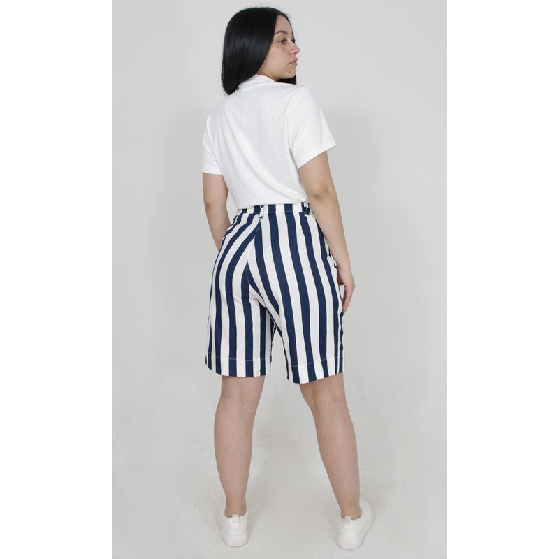 L Y H - Bermuda Para Mujer Azul Marca L&H