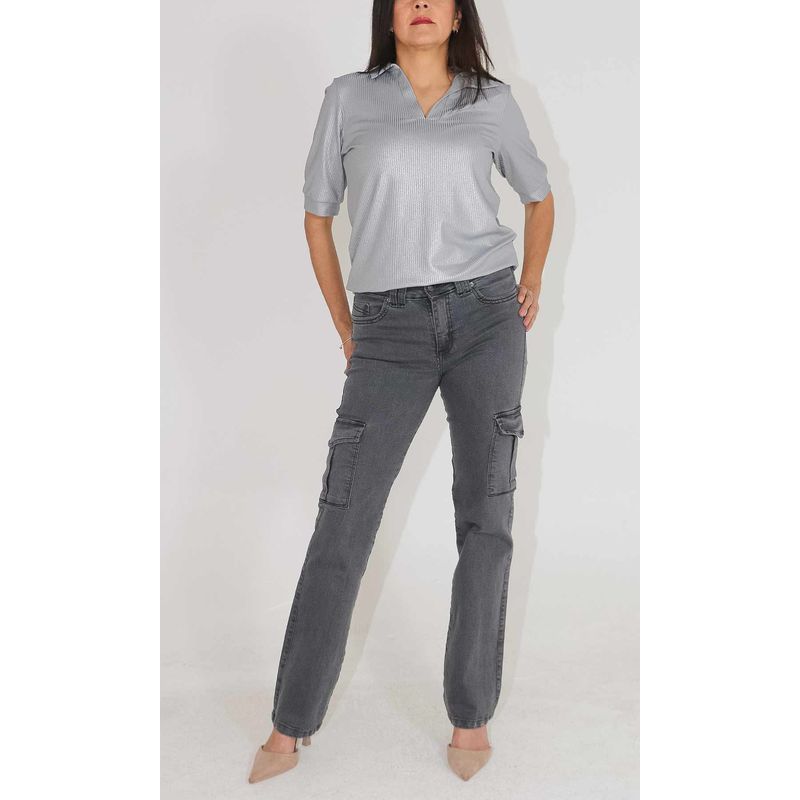 L Y H - Jean Para Mujer Gris Claro Marca L&H