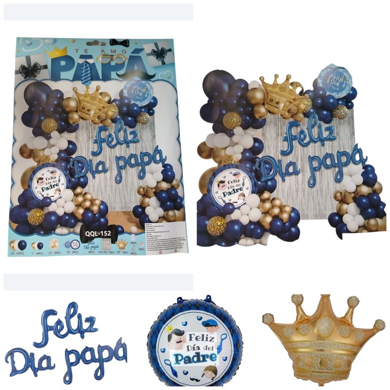 GENERICO - Kit Decoraciones Para El Día Del Padre Color Azul Dorado
