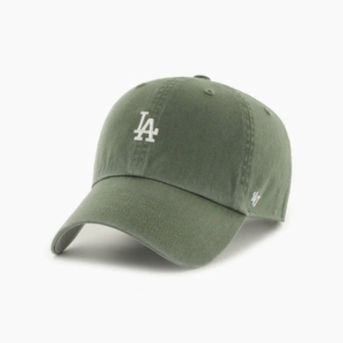47 BRAND - Gorra Los Angeles Dodgers 47 Clean Up Verde Musgo Logo Pequeño - Original