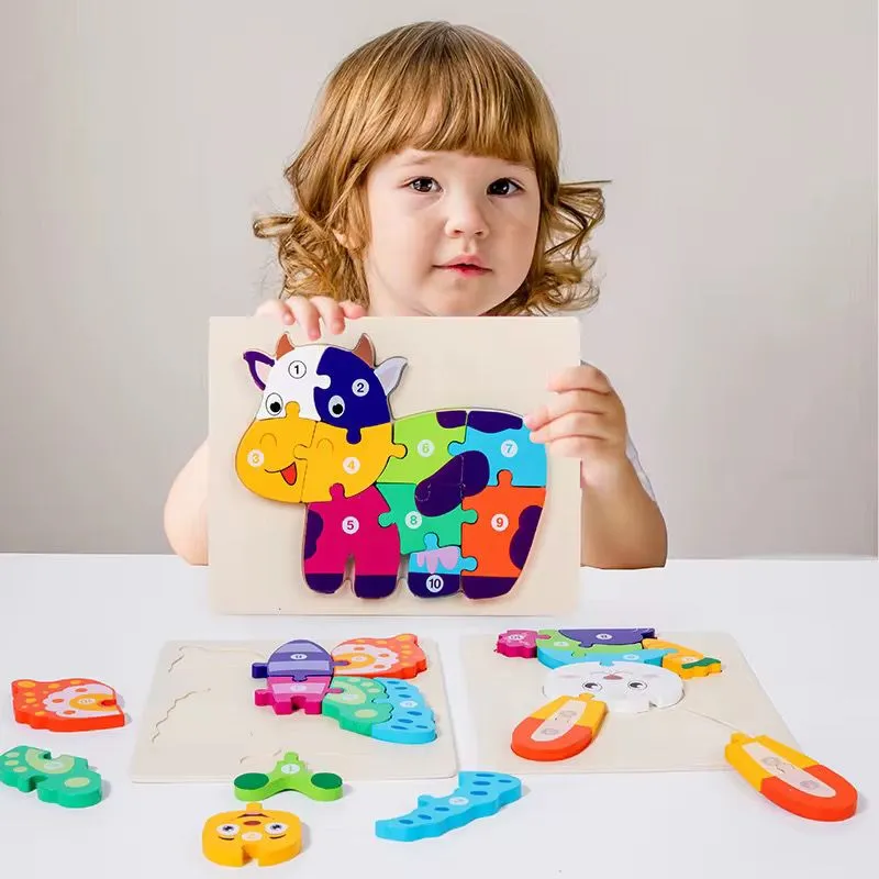 GENERICO - Rompecabezas Montessori Con Numeración 10 fichas Escavadora