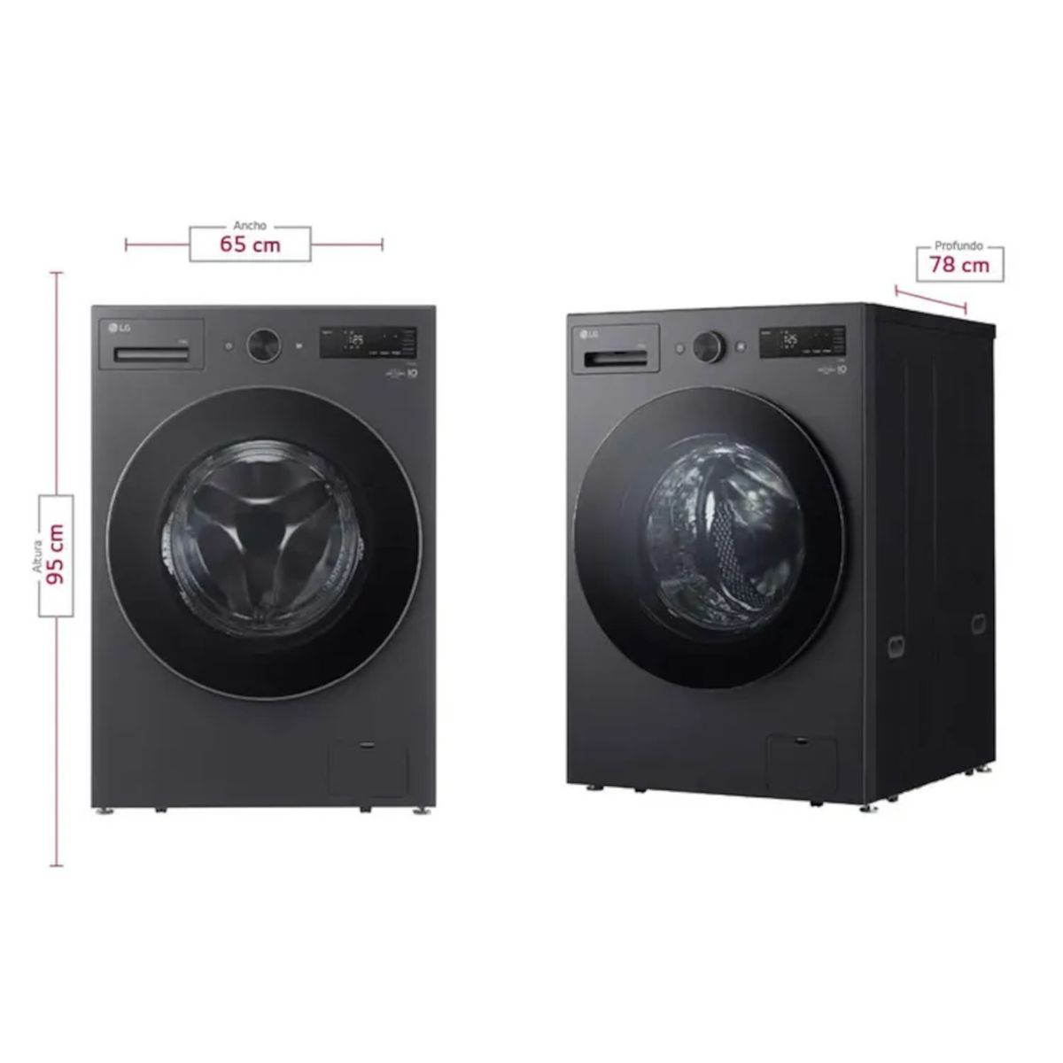 LG - Lavadora LG Carga Frontal 20 Kilos WO20EGNTS Gris