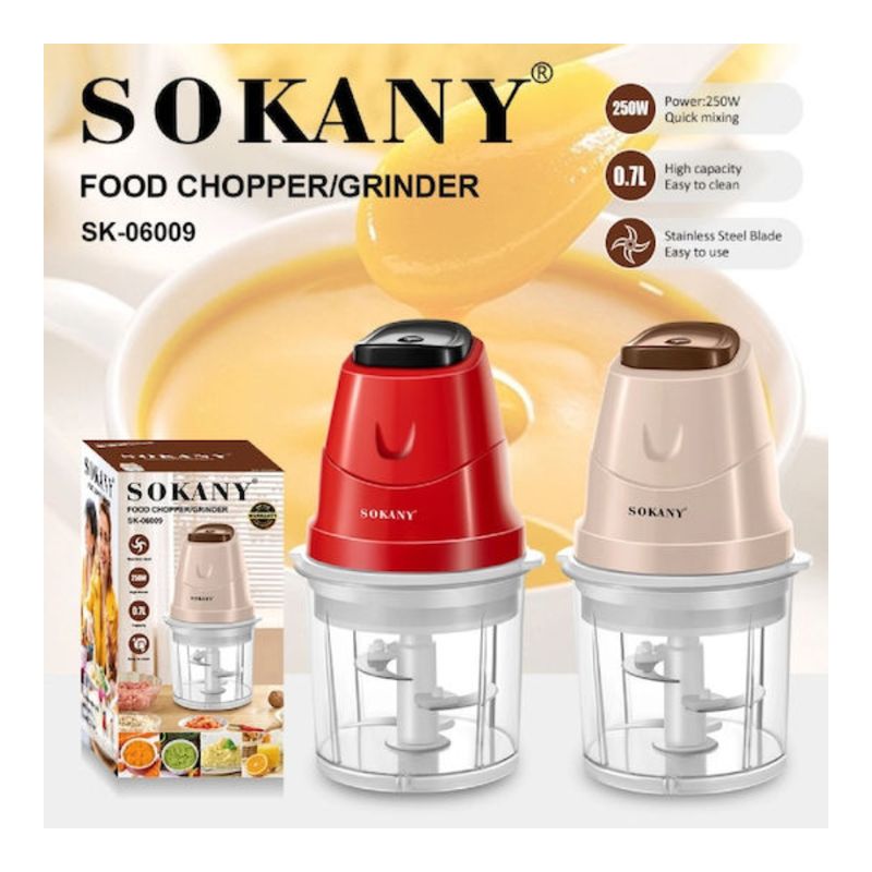 SOKANY - Picadora multifunción Sokany de 250 W con recipiente de 700 ml