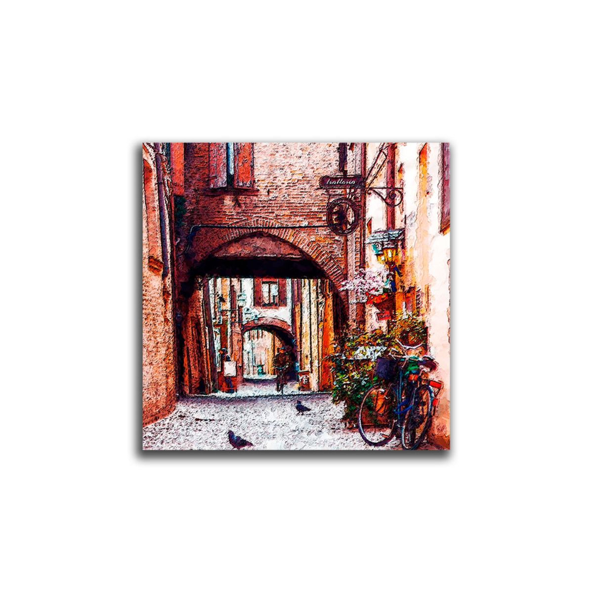 VENECIA - Cuadro Decorativo Calle Antigua L 60x60 cm - impresion Tela Poliester