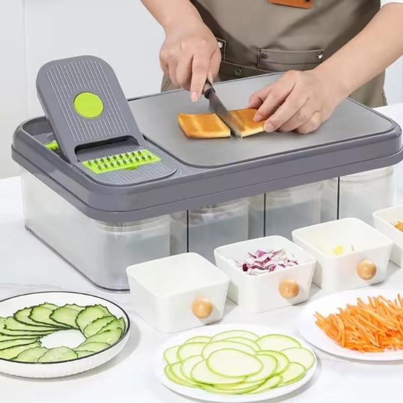 GENERICO - Picador Cortador De Verduras Vegetales Multiusos 28 En 1 Tabla Picar