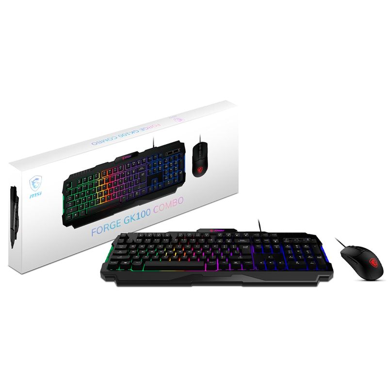 MSI - Combo Teclado Y Mouse Gamer Msi Forge Gk100 Ls Rgb Negro