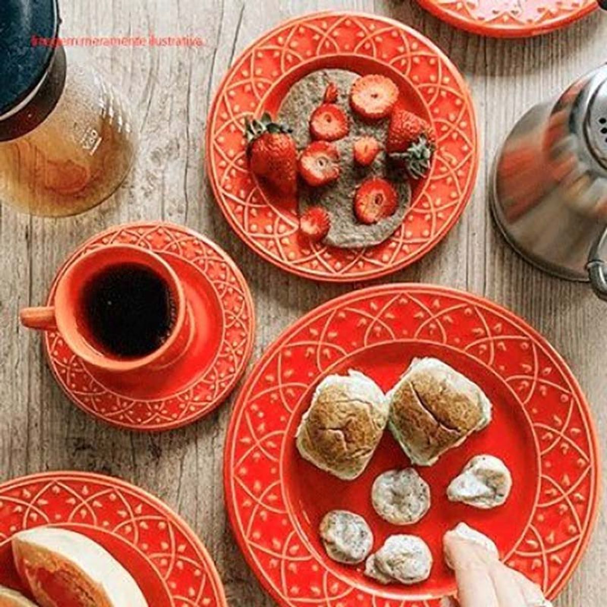 OXFORD - VAJILLA CERAMICA 20 PZAS 4 PTOS MENDI CORAL