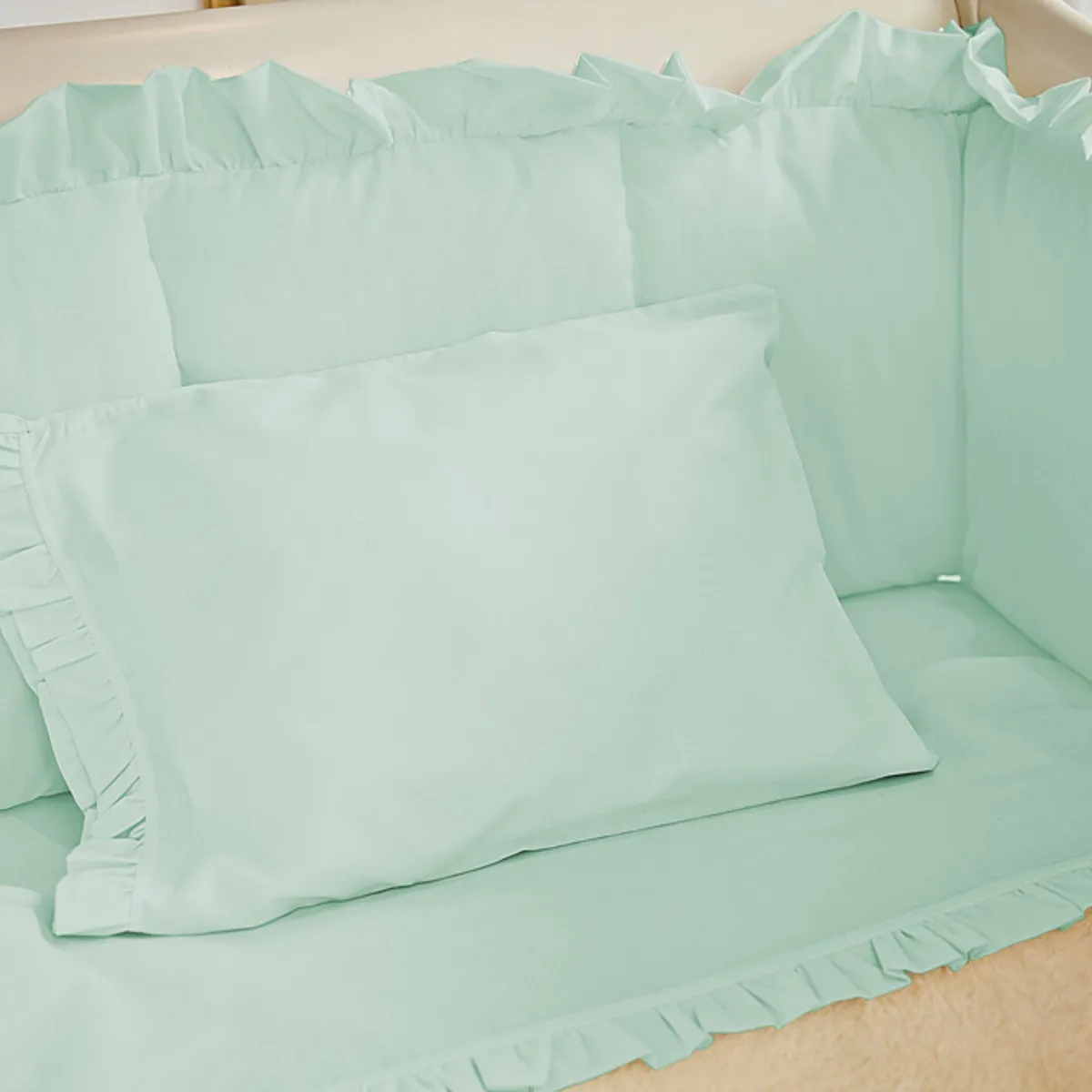 LILE - Juego de Sábanas Verde Boleros para Cunas